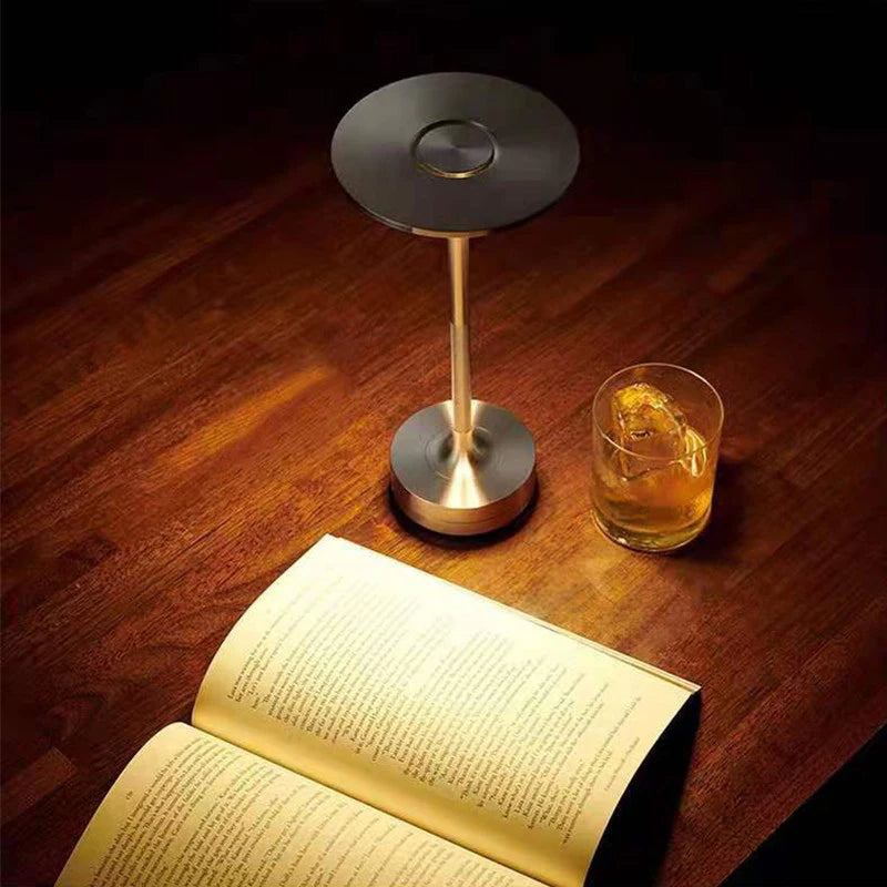 Metallic Cordless Rechargeable Waterproof Table Lamp